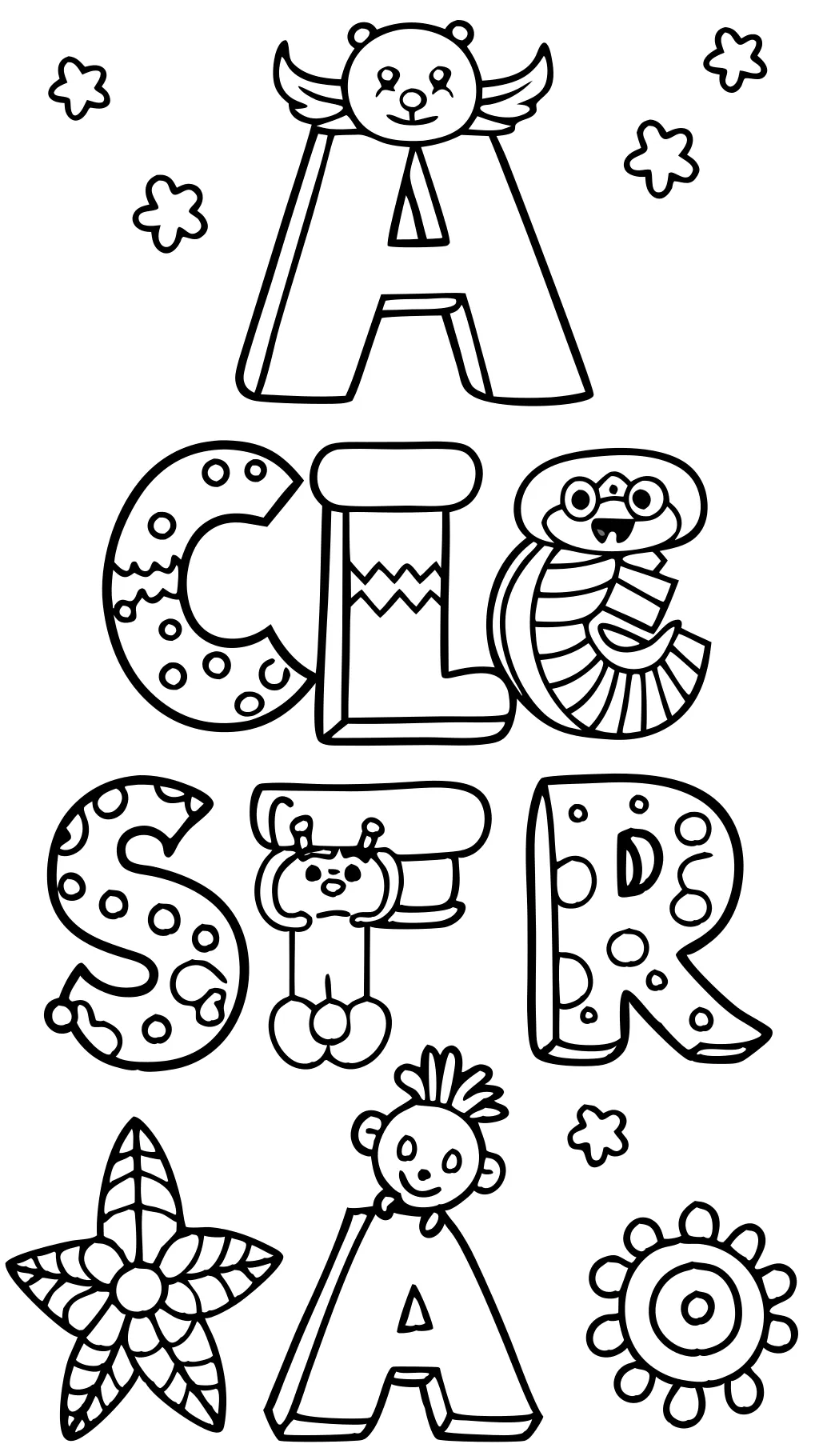 letters coloring pages